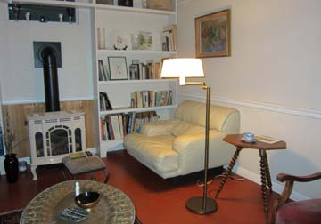 Donated armchair and lamp